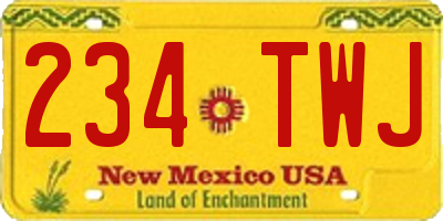 NM license plate 234TWJ