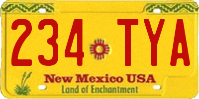 NM license plate 234TYA