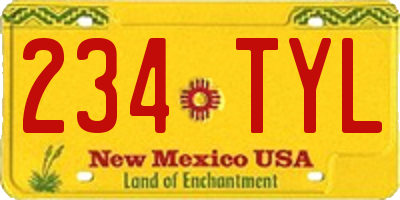 NM license plate 234TYL