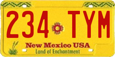NM license plate 234TYM