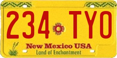 NM license plate 234TYO