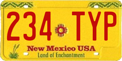 NM license plate 234TYP