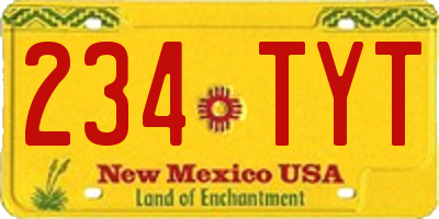 NM license plate 234TYT