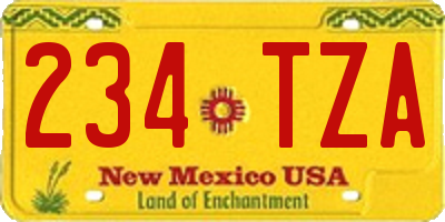 NM license plate 234TZA