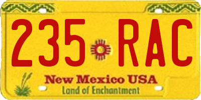 NM license plate 235RAC