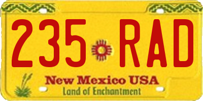 NM license plate 235RAD