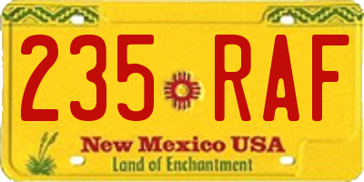 NM license plate 235RAF