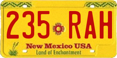 NM license plate 235RAH