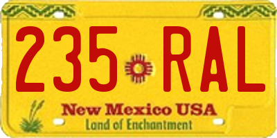 NM license plate 235RAL