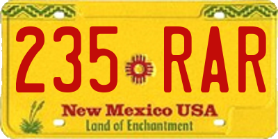 NM license plate 235RAR