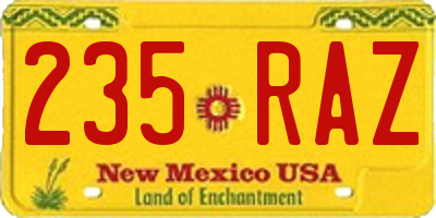 NM license plate 235RAZ