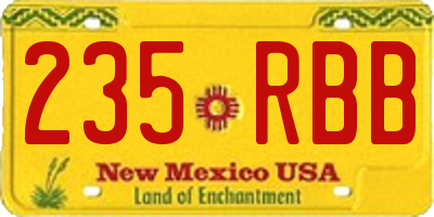 NM license plate 235RBB