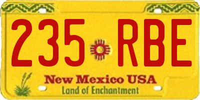 NM license plate 235RBE