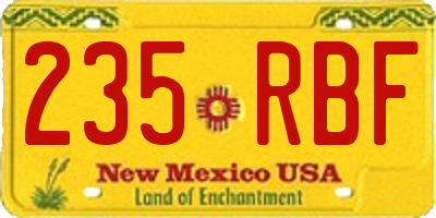 NM license plate 235RBF