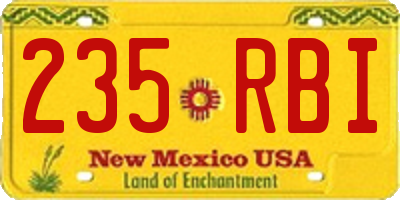 NM license plate 235RBI
