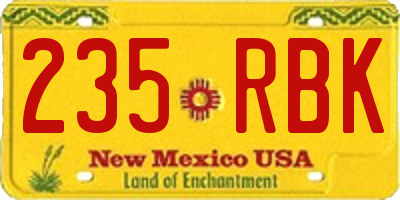 NM license plate 235RBK
