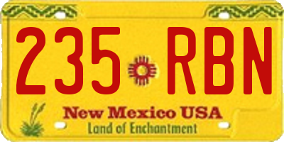 NM license plate 235RBN
