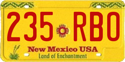NM license plate 235RBO