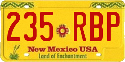 NM license plate 235RBP