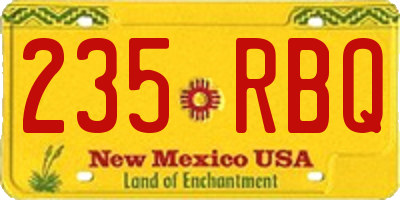 NM license plate 235RBQ
