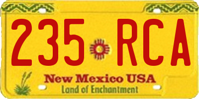 NM license plate 235RCA