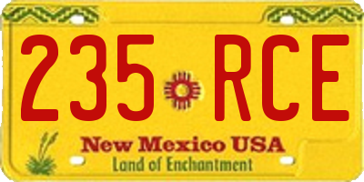 NM license plate 235RCE