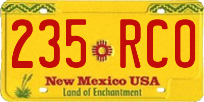 NM license plate 235RCO
