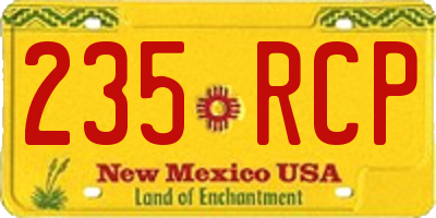 NM license plate 235RCP