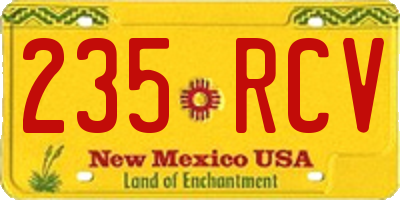 NM license plate 235RCV