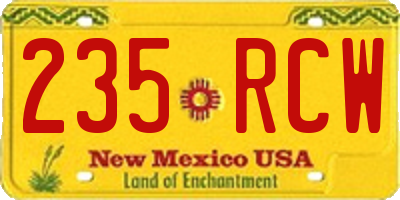 NM license plate 235RCW