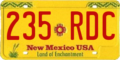 NM license plate 235RDC