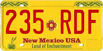 NM license plate 235RDF