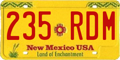 NM license plate 235RDM