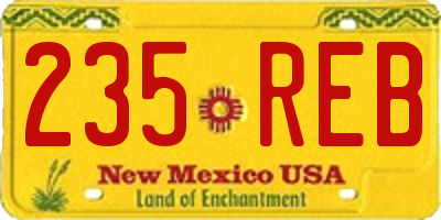NM license plate 235REB