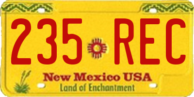 NM license plate 235REC