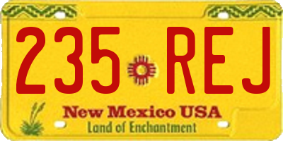 NM license plate 235REJ