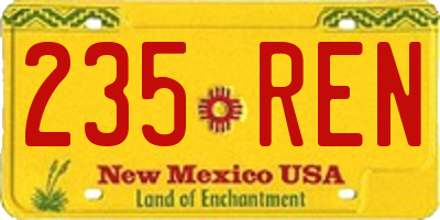 NM license plate 235REN