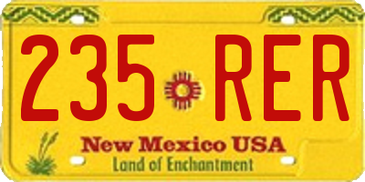 NM license plate 235RER