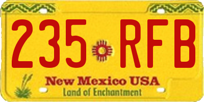 NM license plate 235RFB