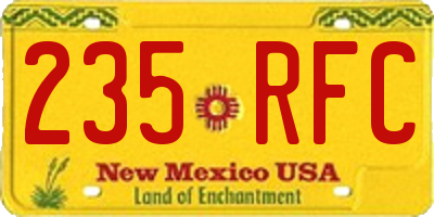 NM license plate 235RFC