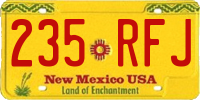NM license plate 235RFJ