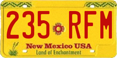 NM license plate 235RFM