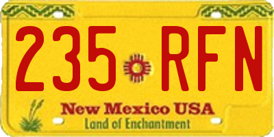 NM license plate 235RFN
