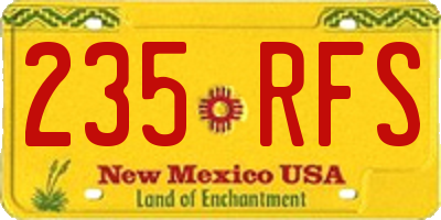 NM license plate 235RFS