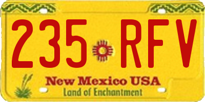 NM license plate 235RFV