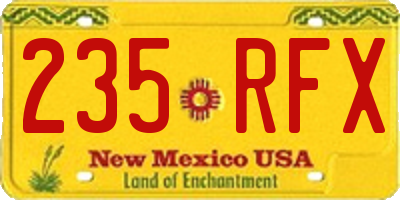 NM license plate 235RFX