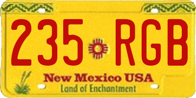 NM license plate 235RGB