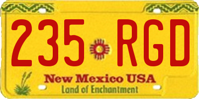 NM license plate 235RGD