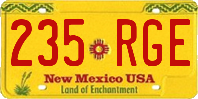 NM license plate 235RGE