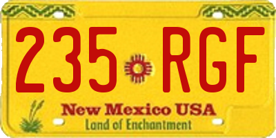 NM license plate 235RGF